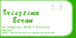 krisztina beran business card